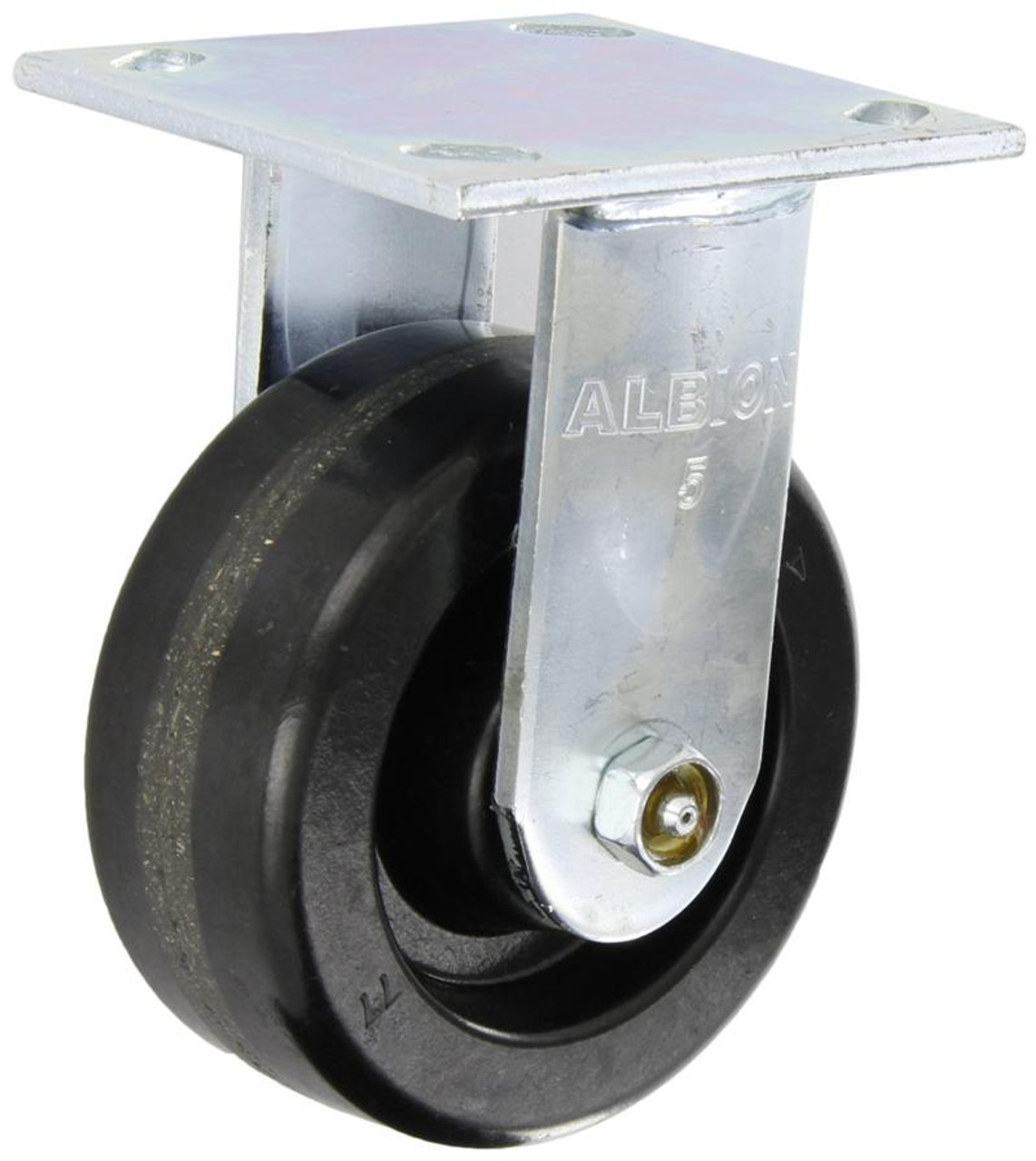 5" x 2" Albion 16 Series Rigid Plate Caster Phenolic wheel
