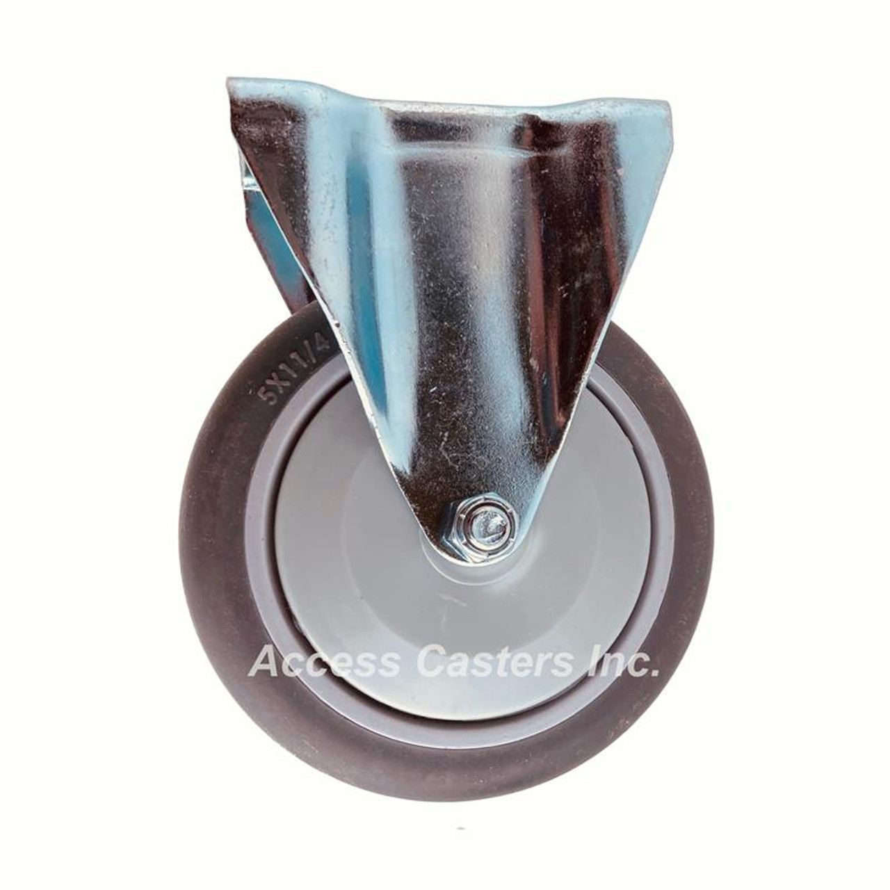 AR50P1TPR 5" Rigid Caster with Thermoplastic Rubber Wheel