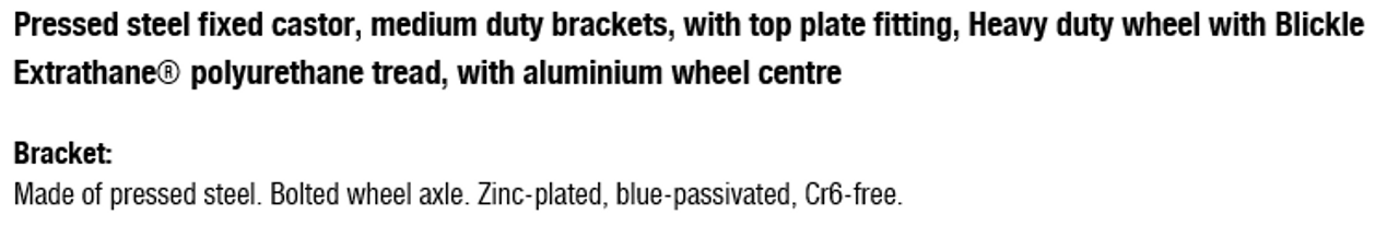 BEHS-ALTH 150K-14 Wheel and Bracket Information