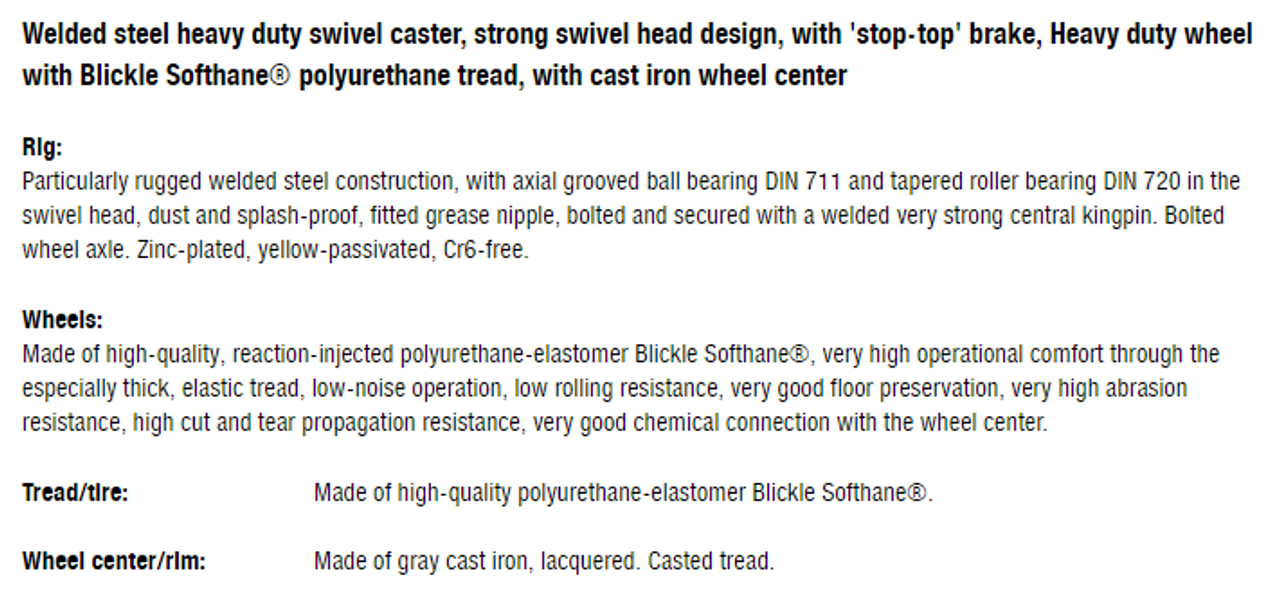 LS-GST 200K-16-ST Wheel and Bracket Information