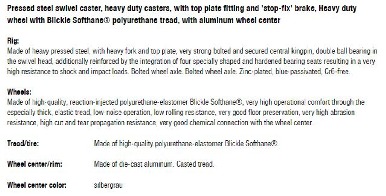 LH-ALST 150K-16-FI-CO wheel and bracket information