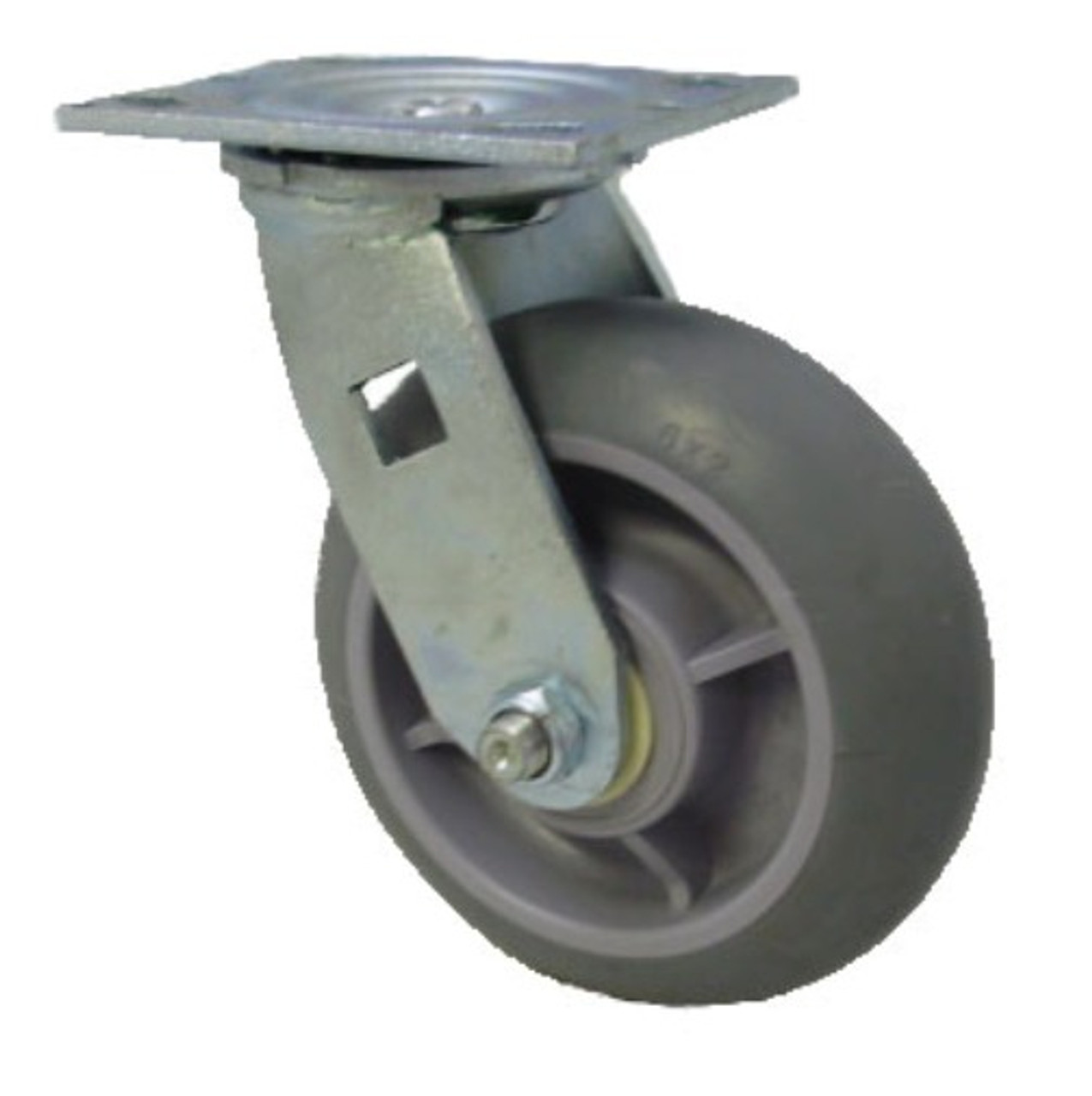 5SPRDS 5" x 2" Swivel Plate Caster, TPR Round Wheel