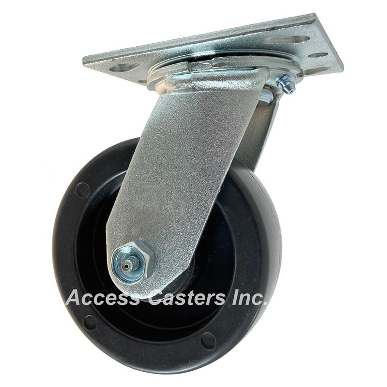 5DPOS 5" x 2" Swivel Plate Caster, Polyolefin wheel