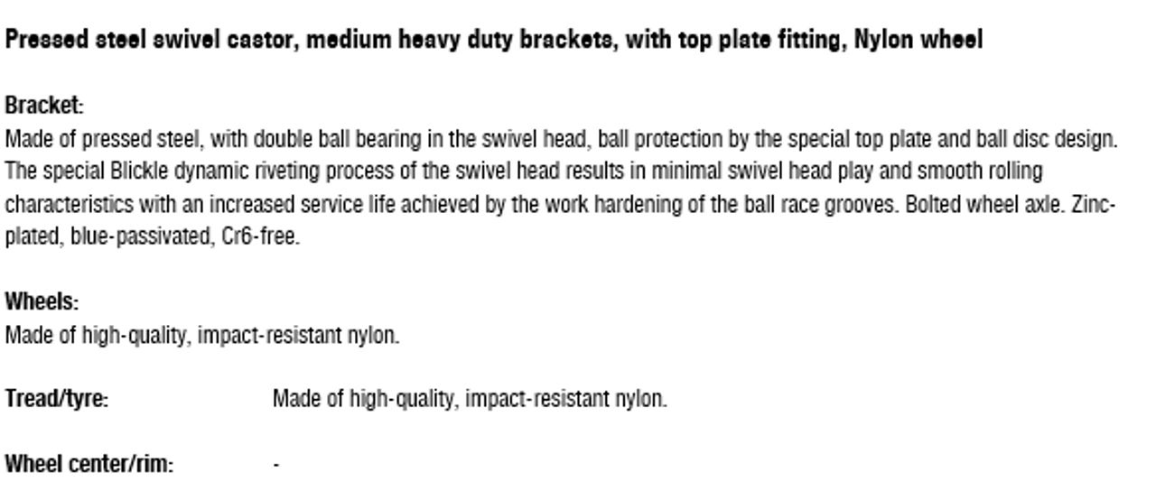 L-POG 125K-12 wheel and bracket information