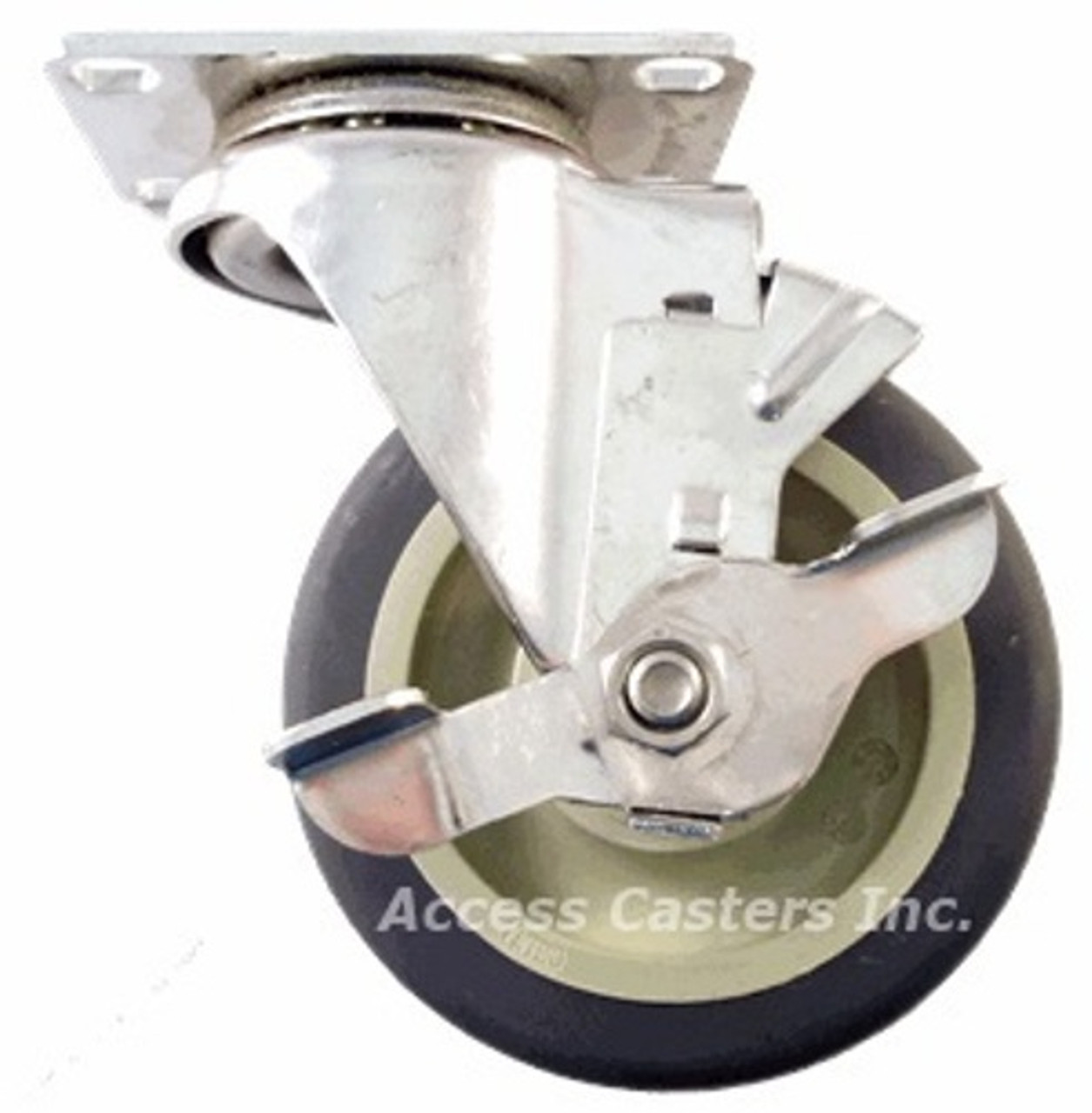 Swivel Caster Stainless Steel Poly Wheel with Brake