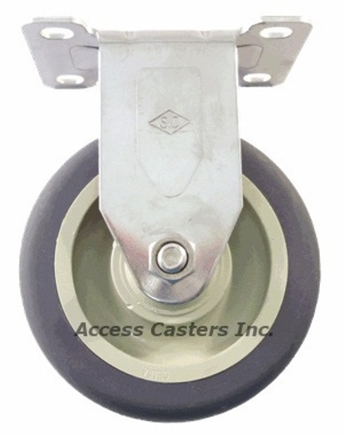 5DLSSPR 5" Rigid Caster Stainless Steel Poly Wheel
