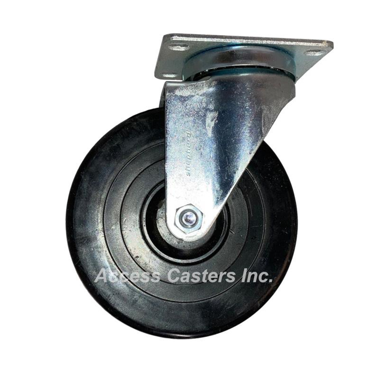 5P20HS 5" Swivel Caster Hard Rubber Wheel Top Plate