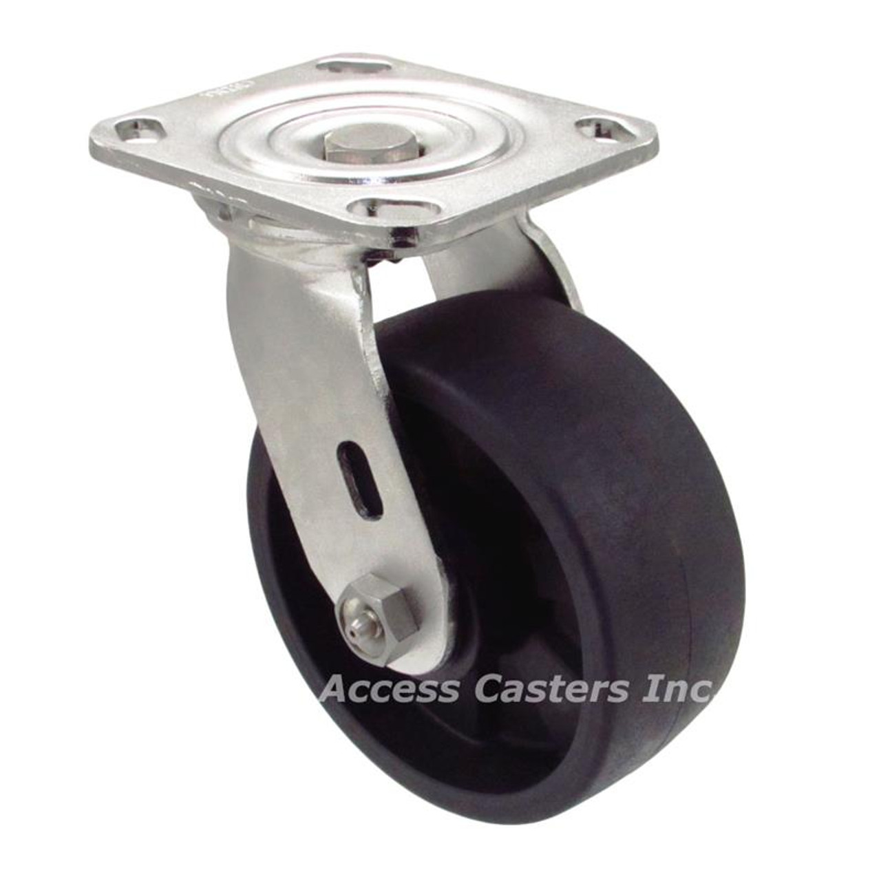 5DSSHIS Five Inch Stainless Steel Swivel Caster with Reinforced Thermoplastic Wheel