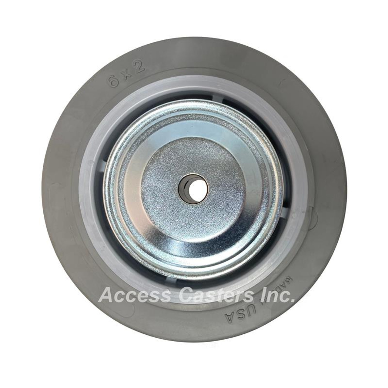 6AXS62-TG 6" X 2" Non Marking Rubber Wheel with Thread Guards