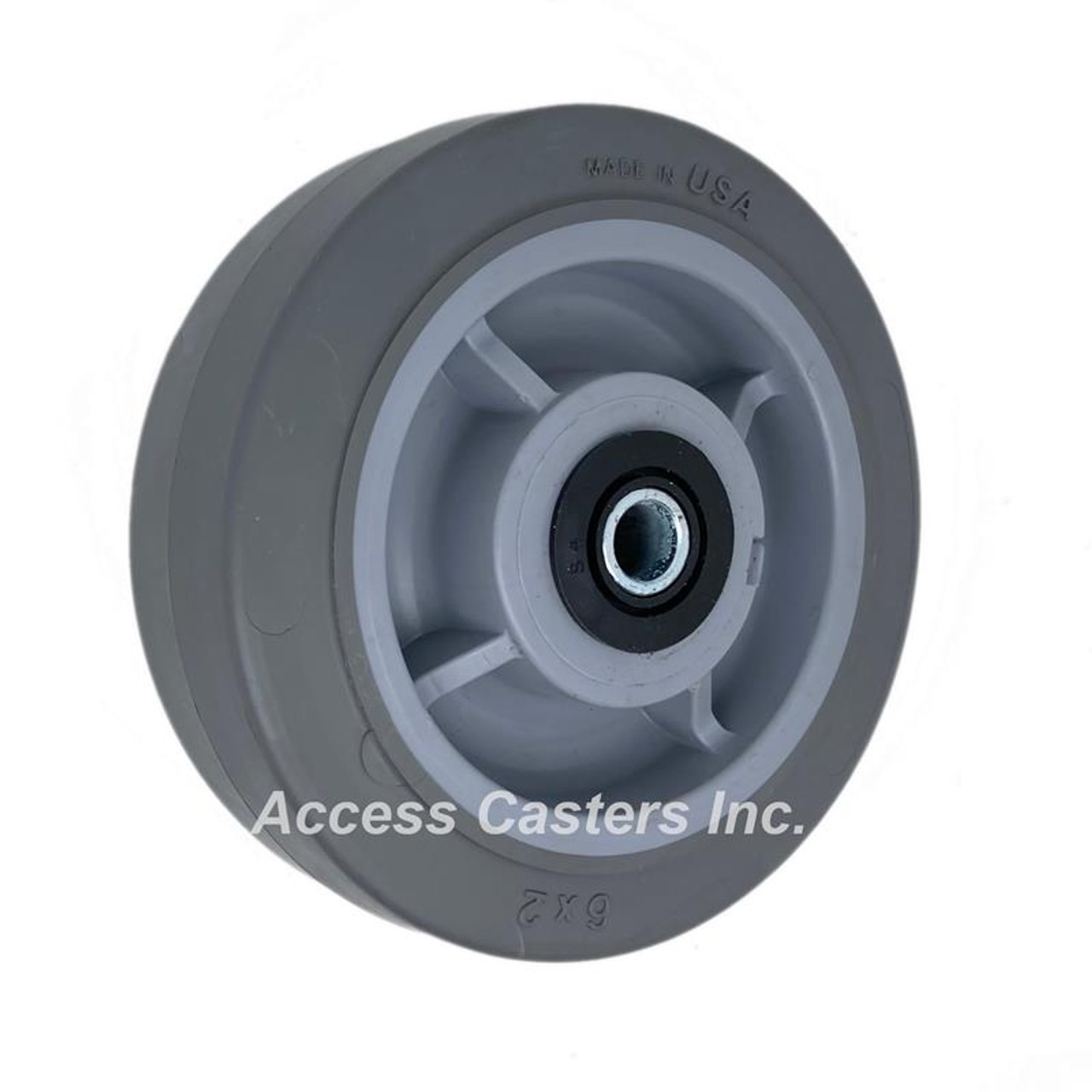 6AXS62 6" x 2" TPR wheel with roller bearings