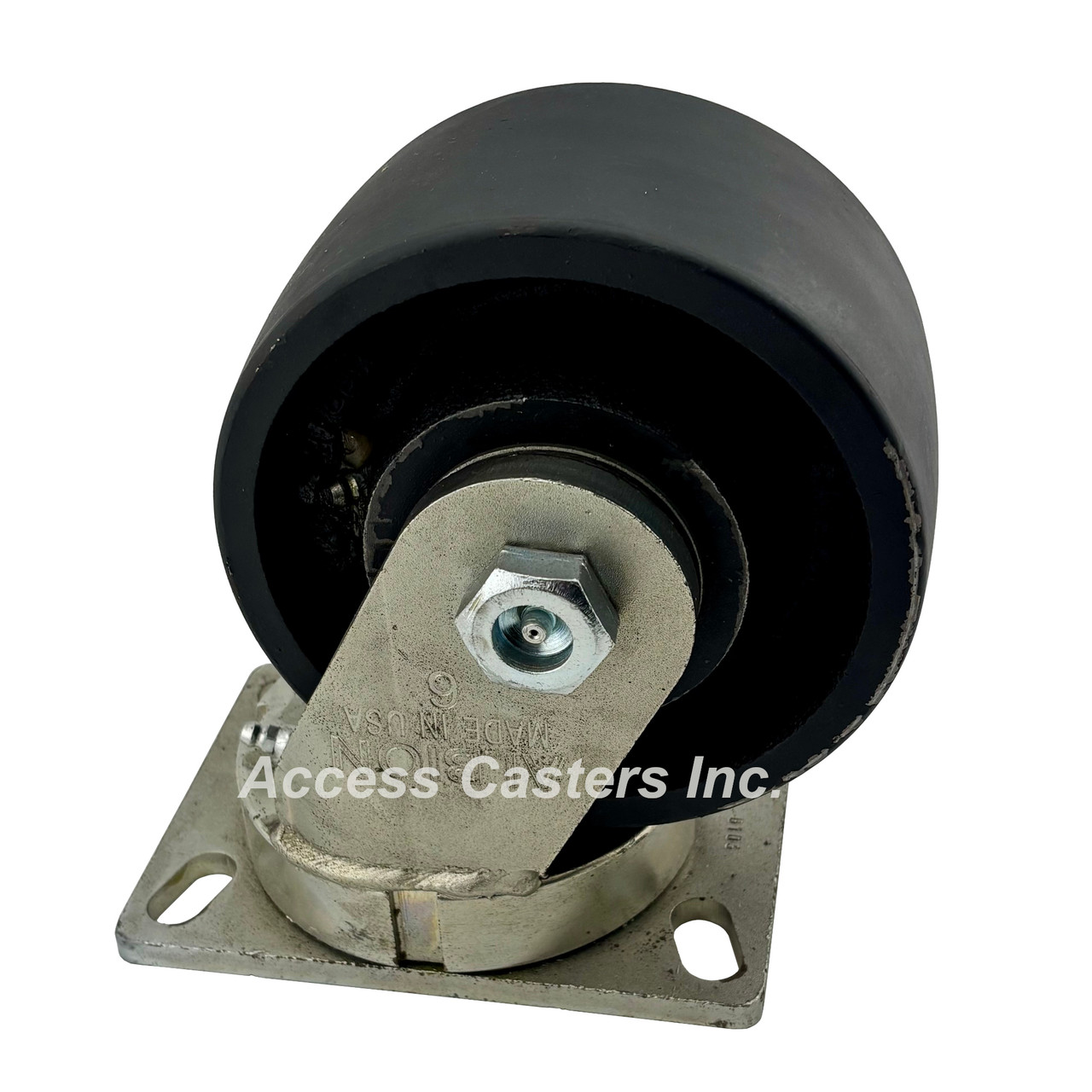 310FR06501S 6" x 3" Kingpinless Swivel Caster, Ductile Iron Wheel