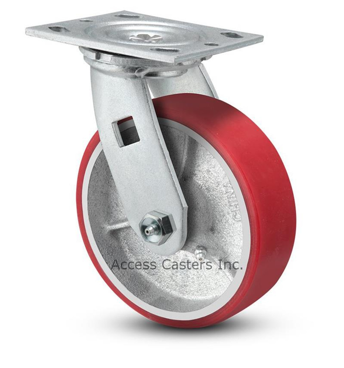 6AEMI-SET 6 inch caster set with  polyurethane on cast iron wheels