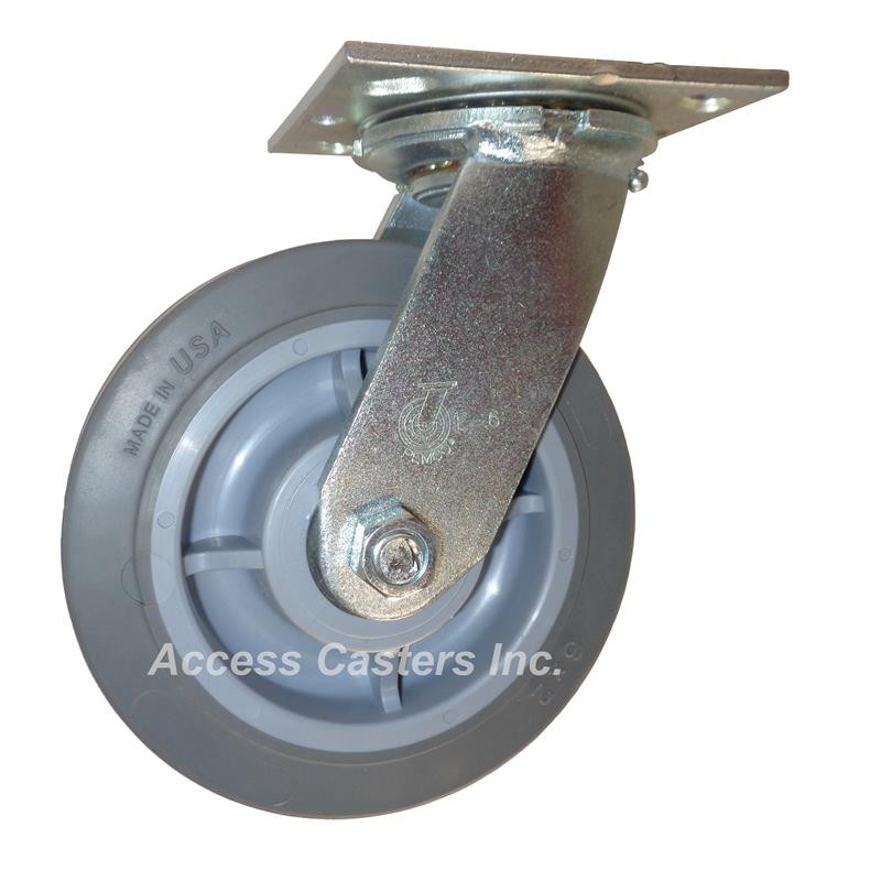 Six inch swivel caster with TPR wheel