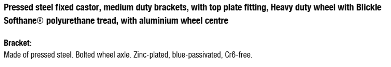 BEHS-ALST 200K-14-CO wheel and bracket information