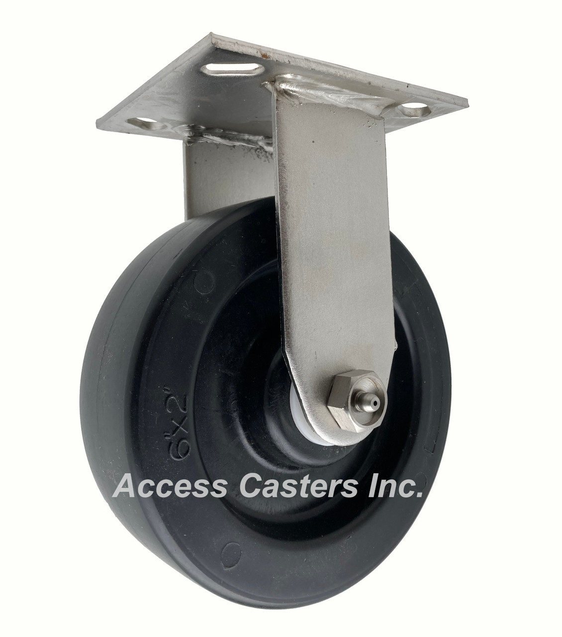6PSSDR 6" Stainless Steel Rigid Caster with Heavy Duty Polyolefin Wheel