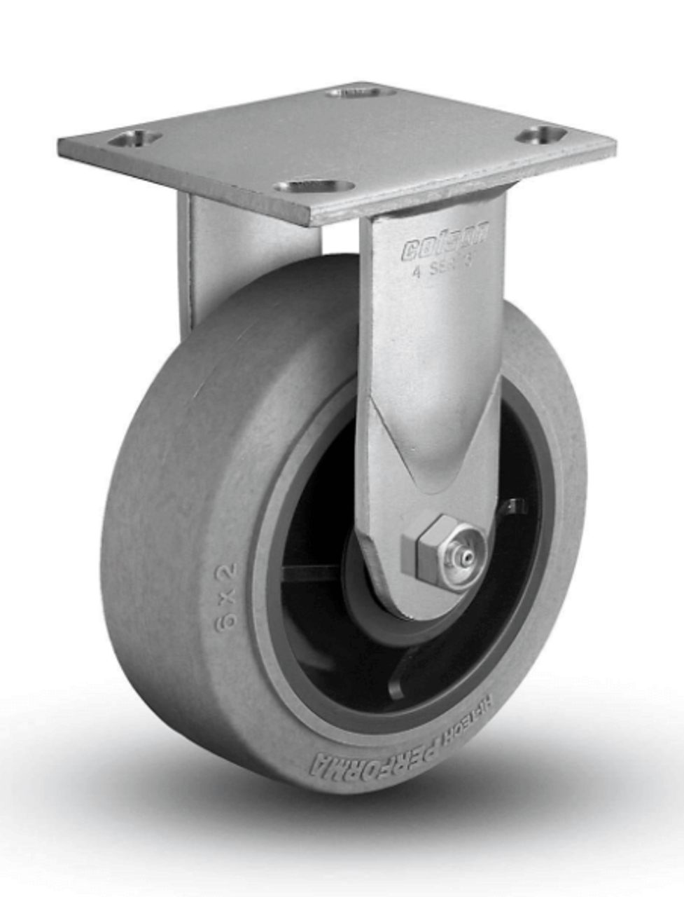 4.06108.459COND Six Inch Rigid Caster with Conductive Rubber Wheel