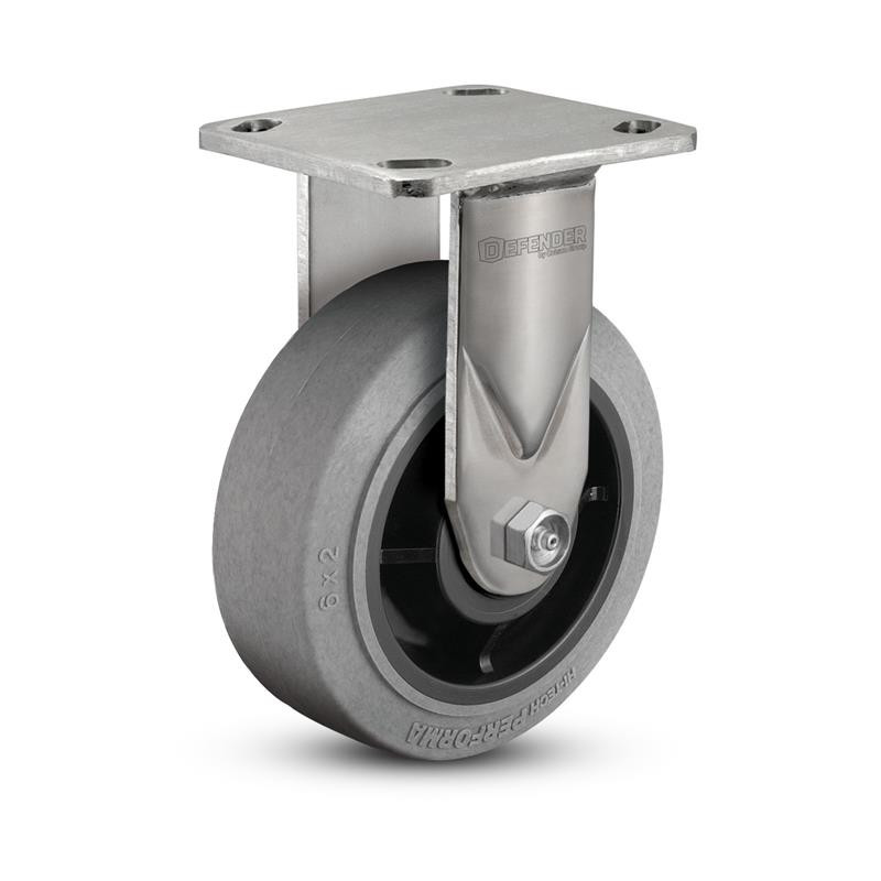 D4.06108.459 COND SS WB29 6" Stainless Steel Rigid Caster with Conductive Rubber Tread Wheel