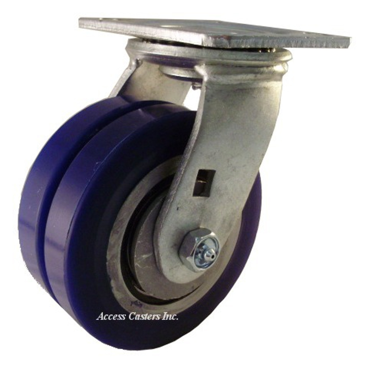 6DDWBLS 6" Dual Wheel Swivel Caster with Polyurethane Wheels