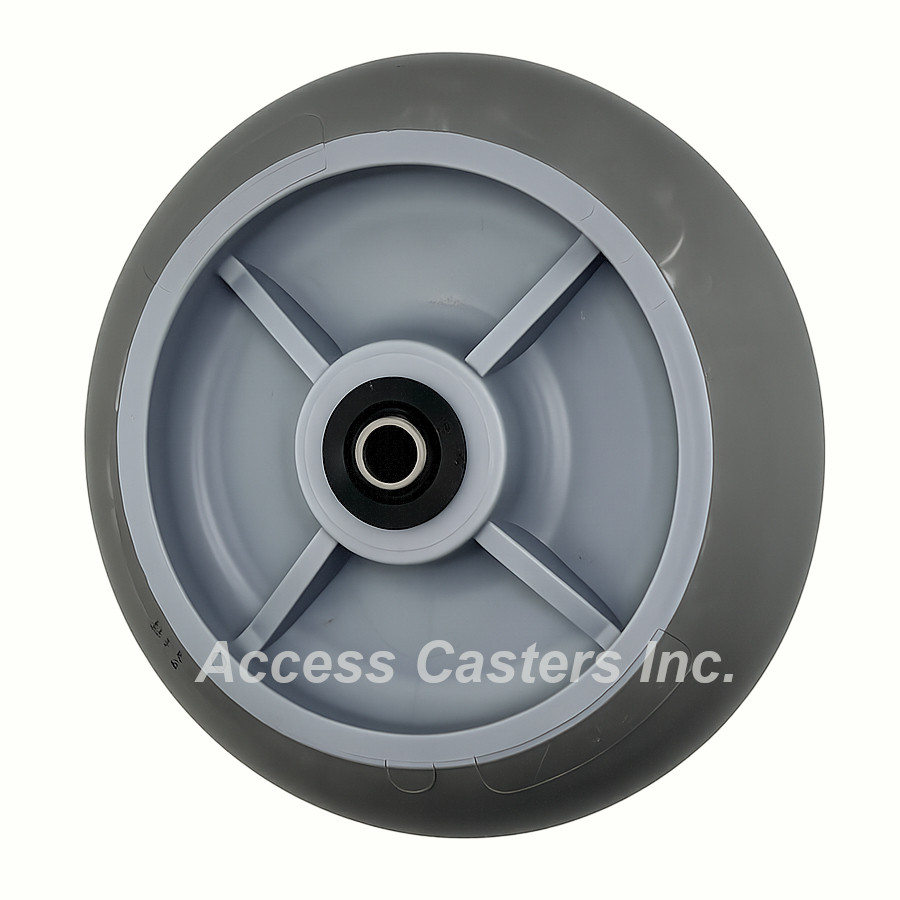 8" x 2" Round Tread Gray TPR wheel