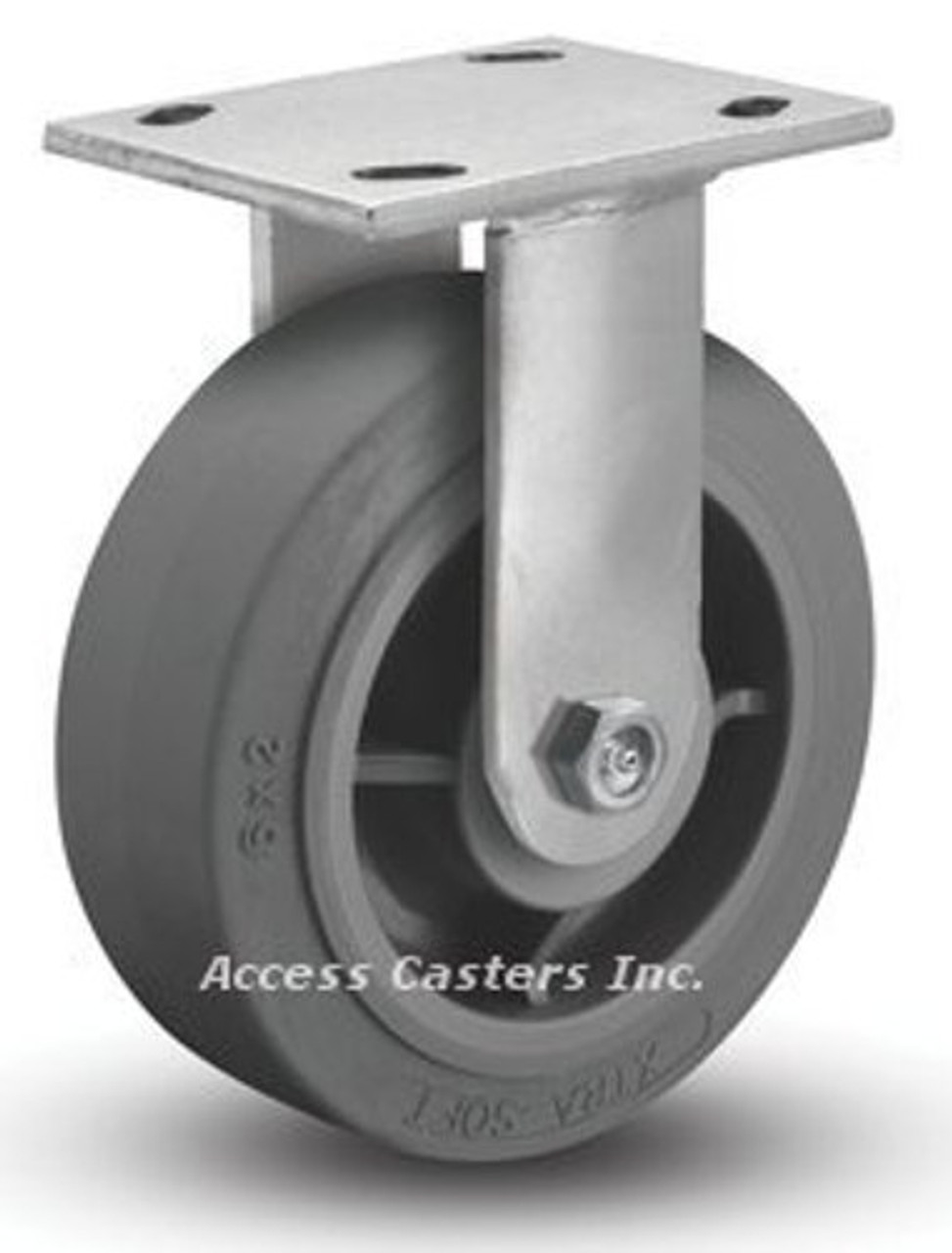 8" x 2" Albion 16 Series Rigid Plate Caster, TPR Wheel
