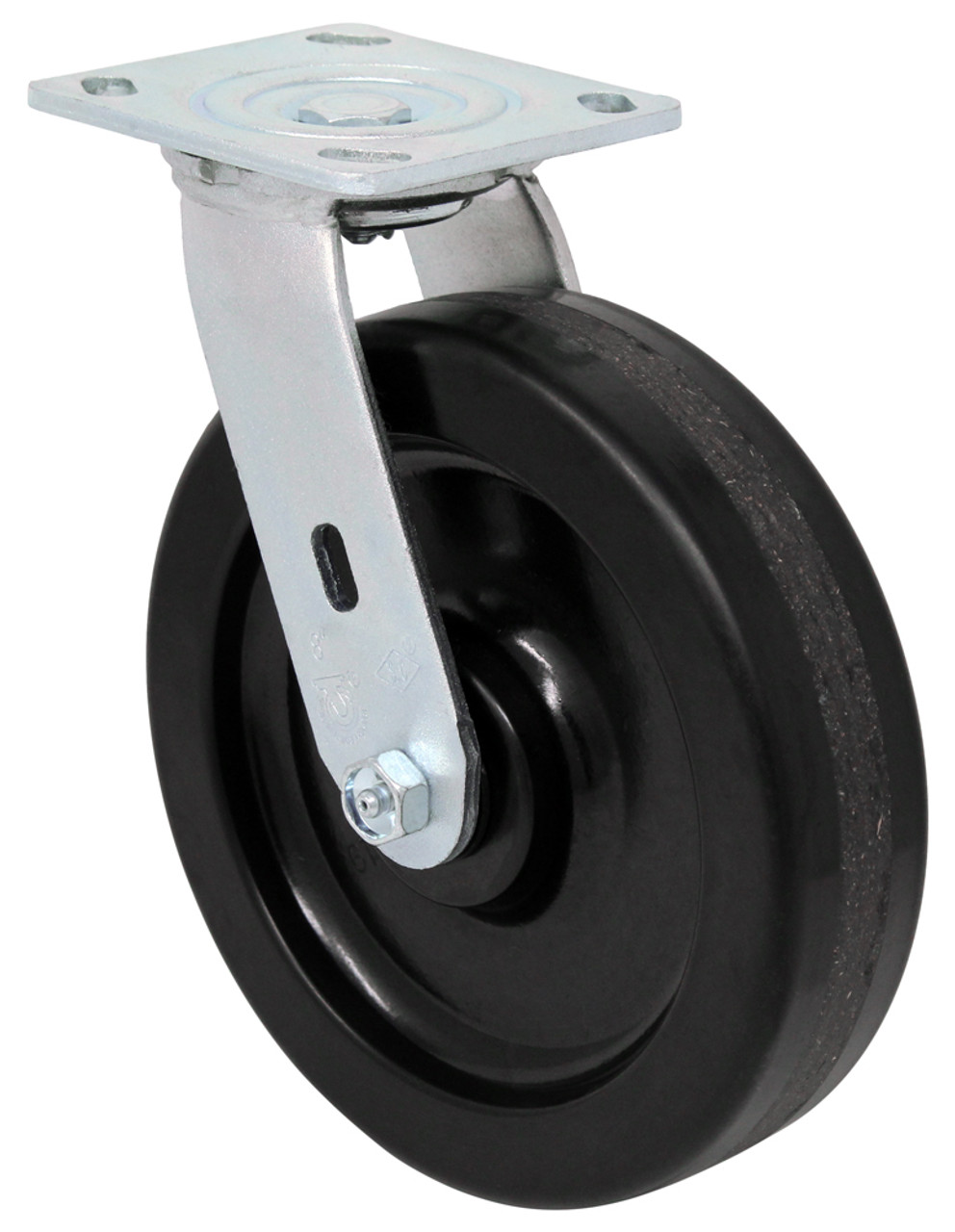 8AEMHS 8" Swivel Plate Caster, Phenolic Wheel, 1200 lbs Capacity