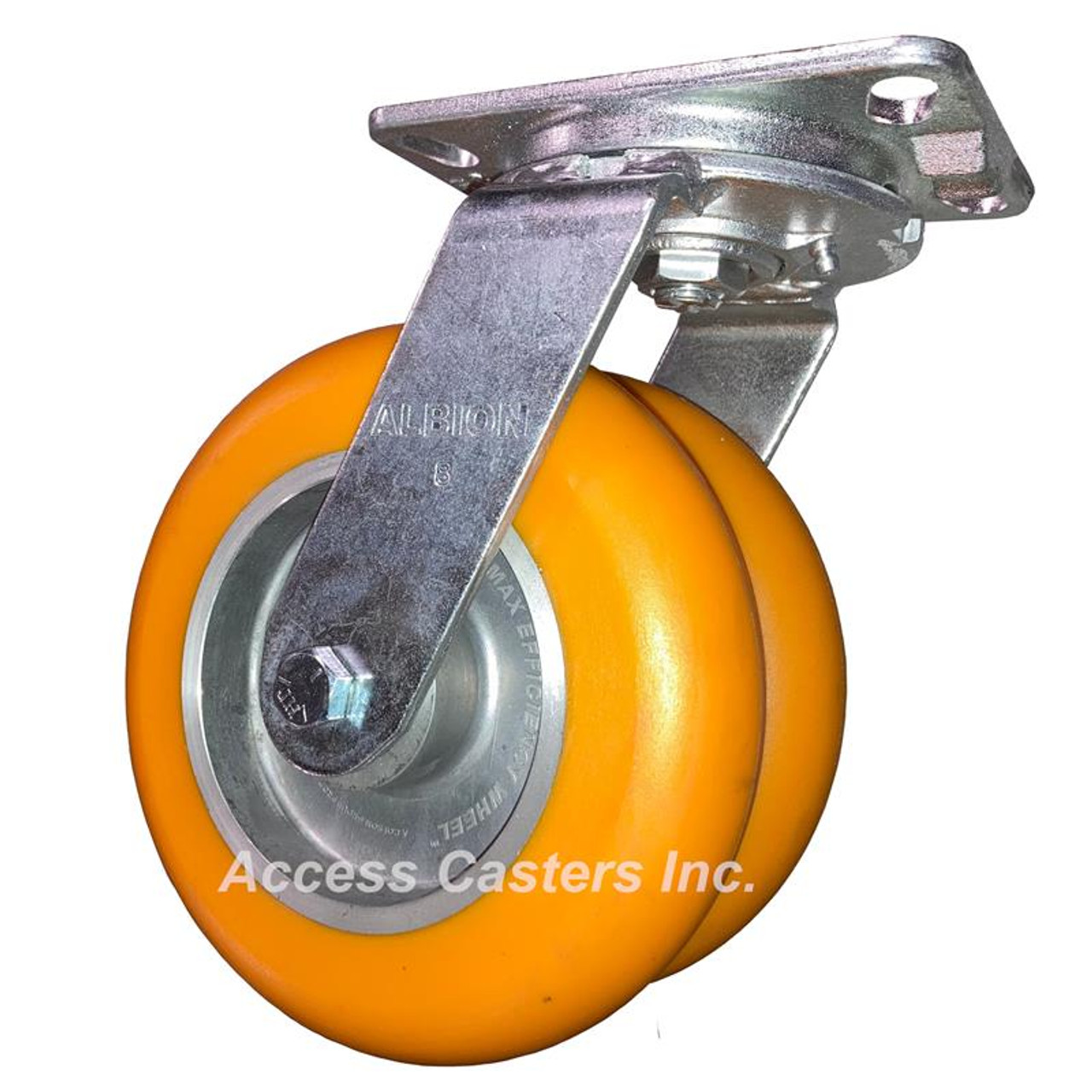 281AN08228S Albion Dual Wheel Swivel Caster with Ergonomic CG-Max Wheels