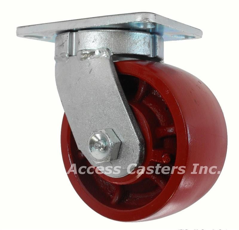 8DCD57S 8" Heavy Duty Kingpinless Caster with Crowned Ductile Steel Wheel, 6000 lb. capacity