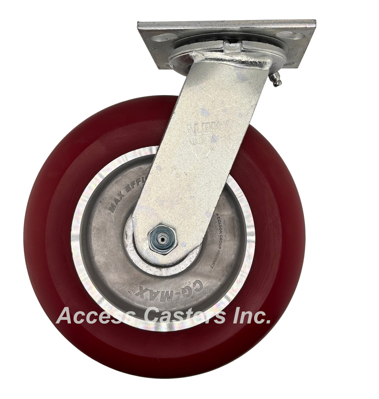 16AX08228S Albion 8" Swivel Caster with Ergonomic Polyurethane Wheel