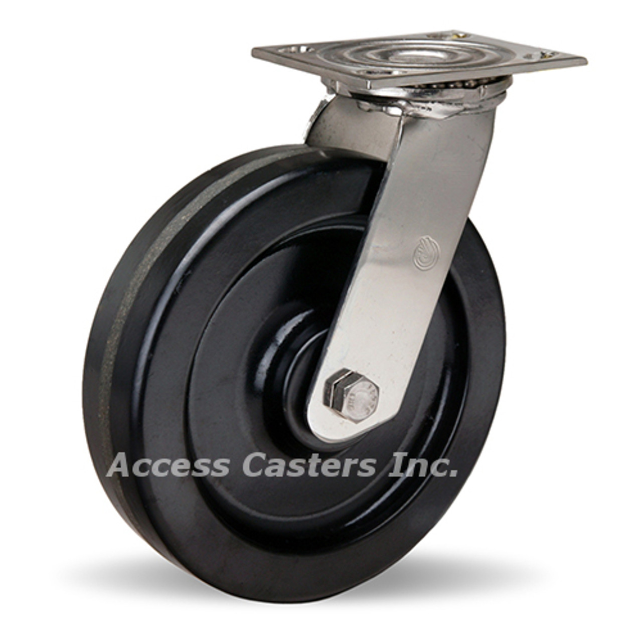 S-STA-8PZ 8 inch stainless steel swivel caster with Plastex wheel