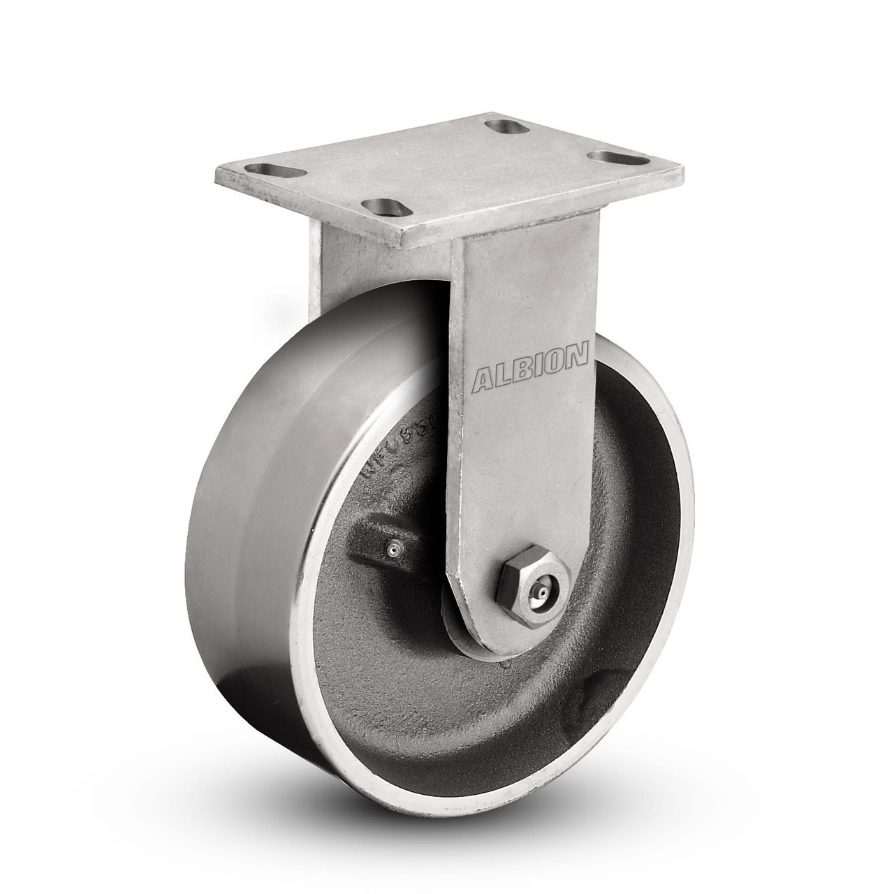 310FS08401R Albion Kingpinless Rigid Caster, Forged Steel Wheel