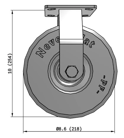 8SEZR 8" Rigid Caster No Flat Pneumatic Wheel