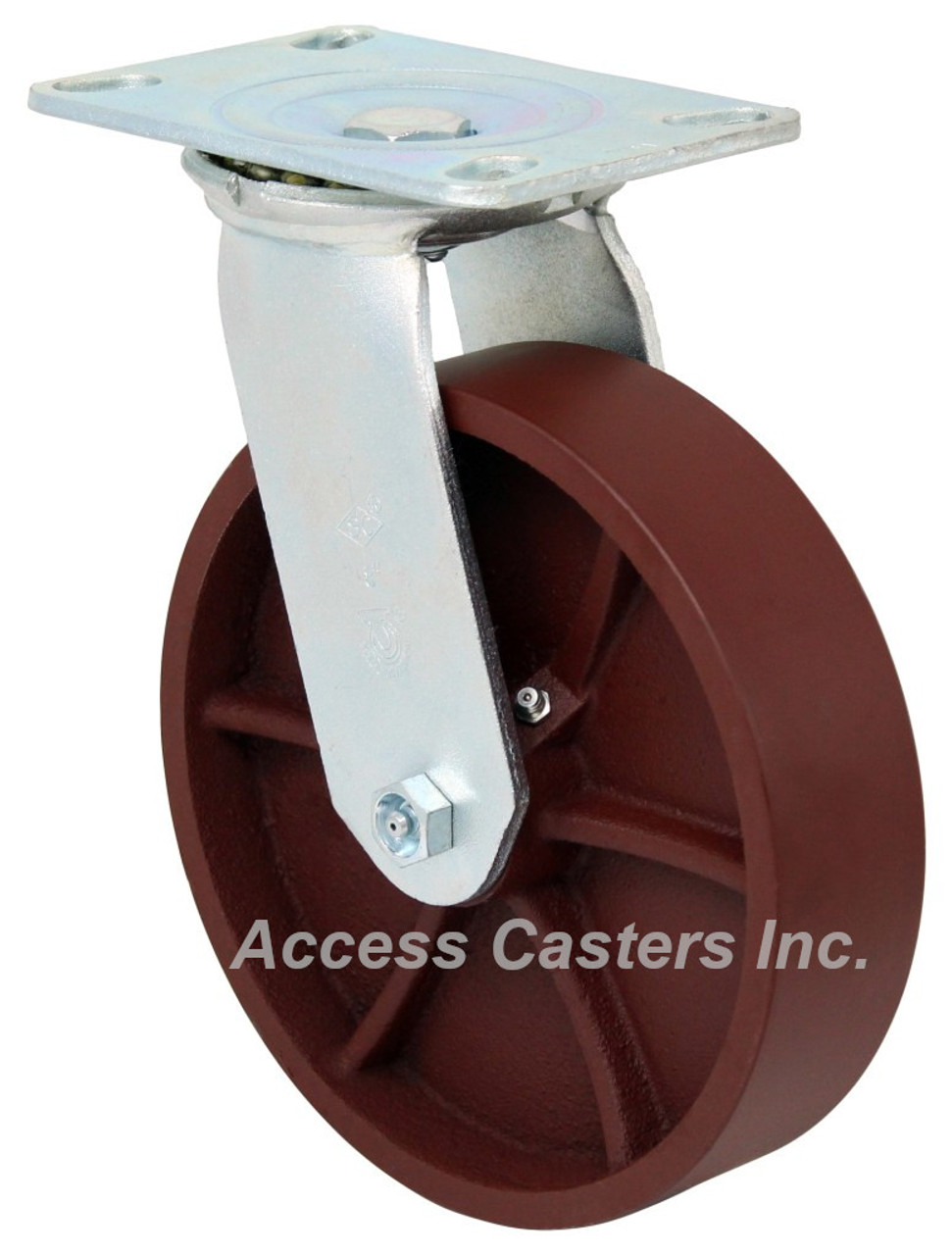 Medium Heavy Duty 8 Inch Swivel Caster with Ductile Iron Wheel