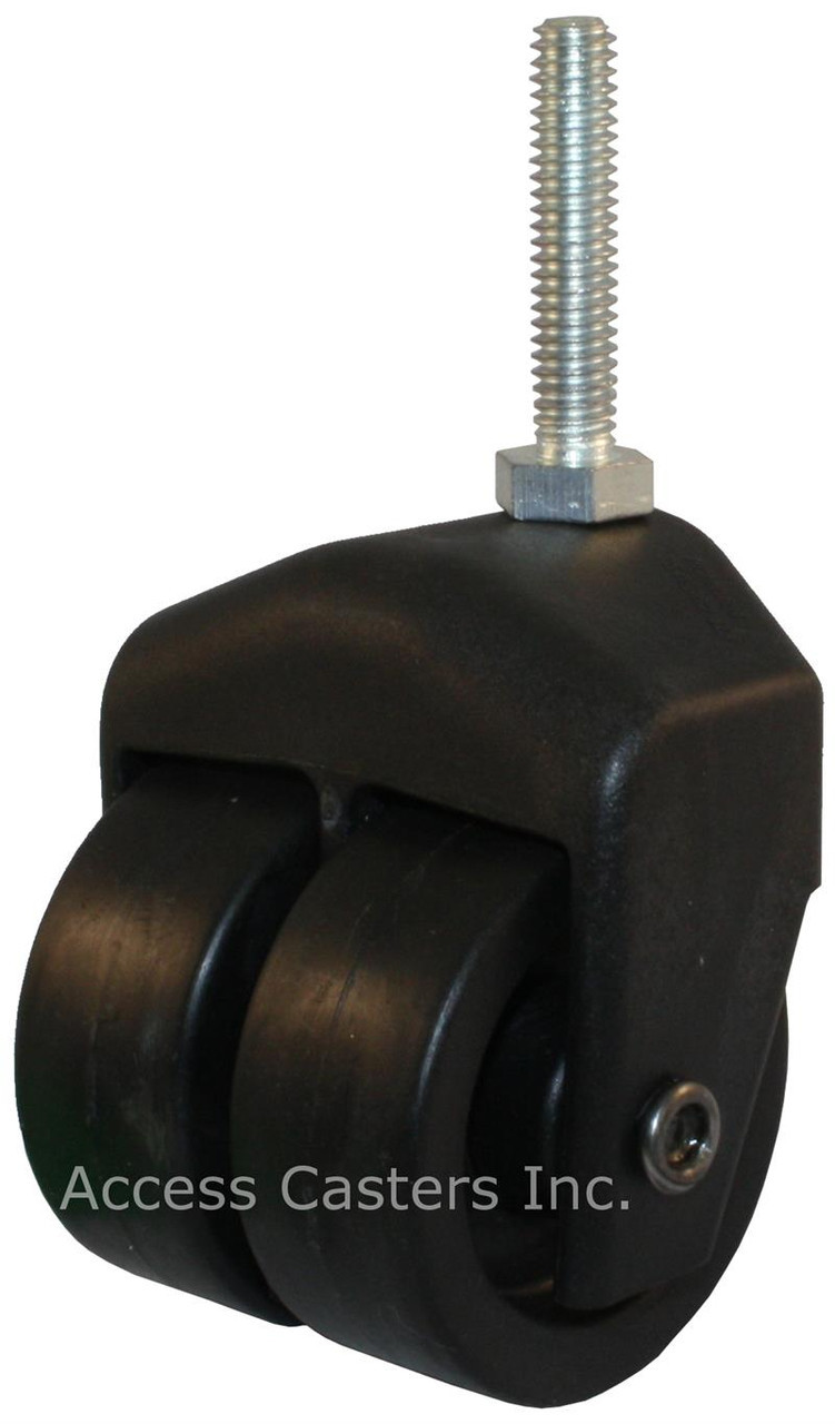 305-2XPP-29 3 Inch X-Caster High Capacity Low Profile Dual Wheel Caster with 3/8 Threaded Stem