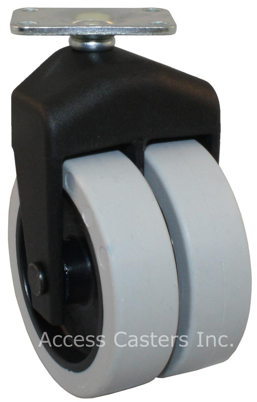 305-2XTPR-04 3 Inch X-Caster High Capacity Low Profile Dual Wheel Caster 1