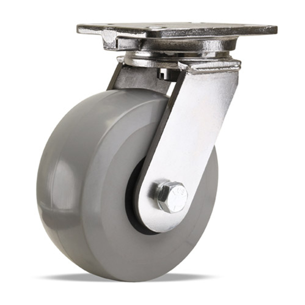 S-CHS-83HDUYB Hamilton Stainless Steel Champion Swivel Caster with 8" x 3" Solid Polyurethane (75D) Wheel