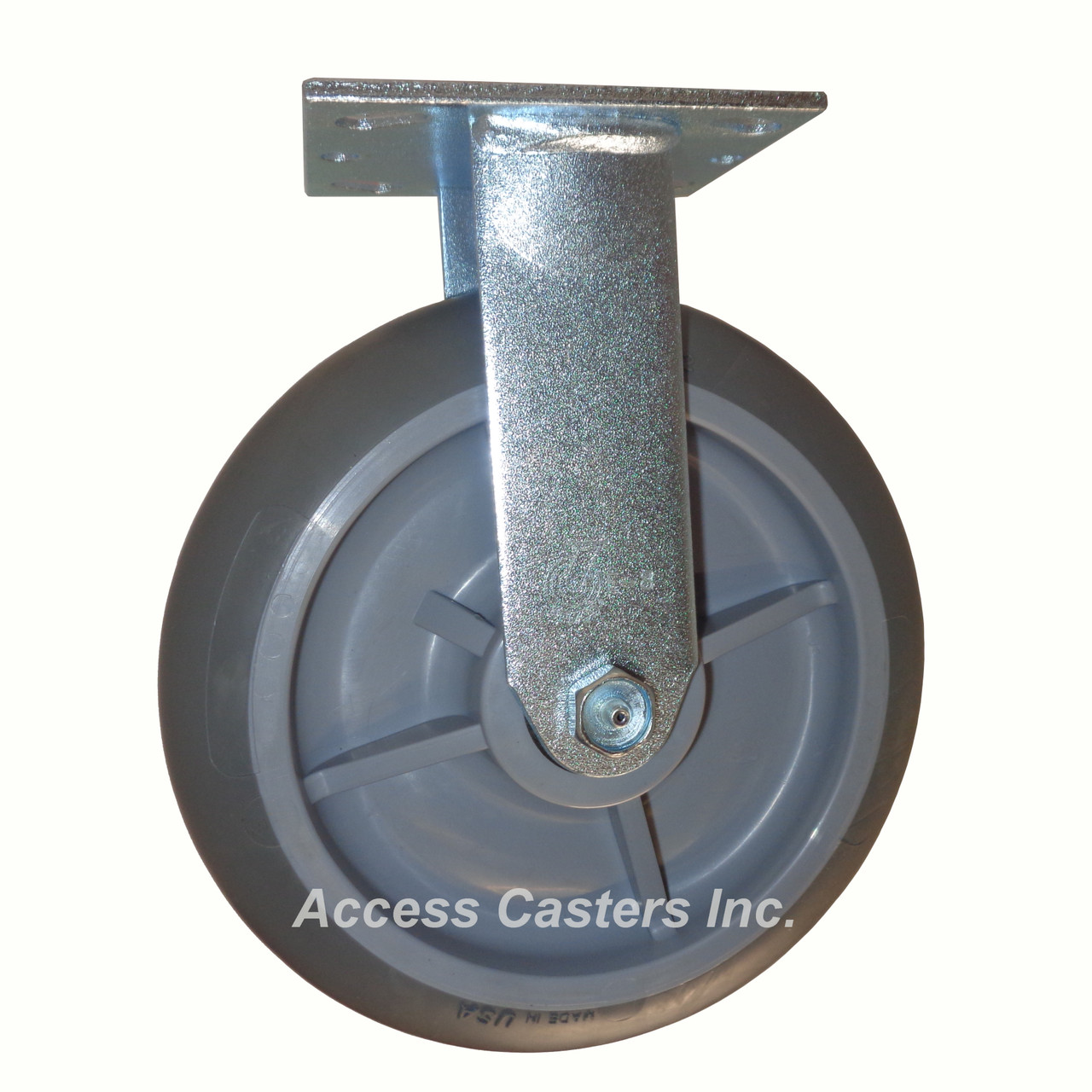 8" ROUND TREAD TPR RIGID CASTER