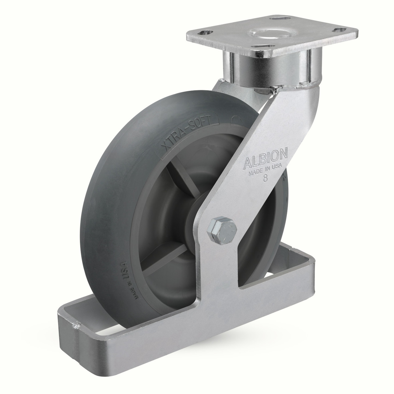 28XR08228S01TO Eight inch swivel caster with toe guard