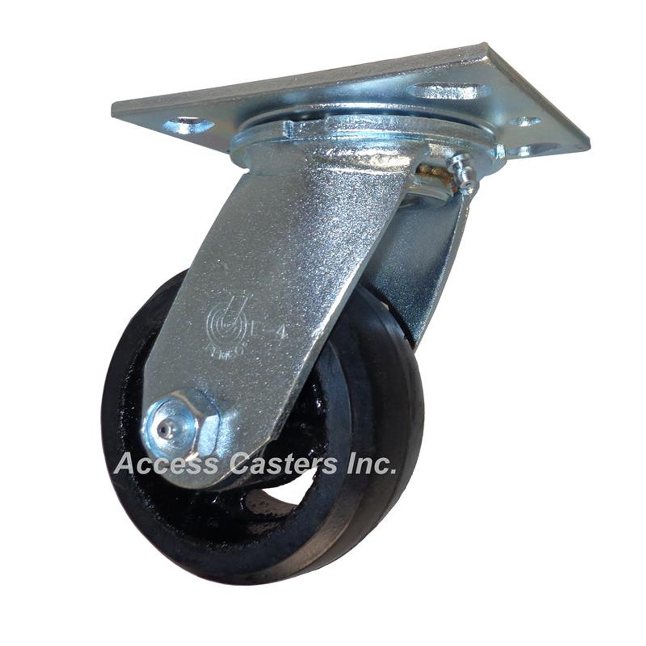 4PRCS 4" swivel caster with 4" x 2" moldon rubber wheel