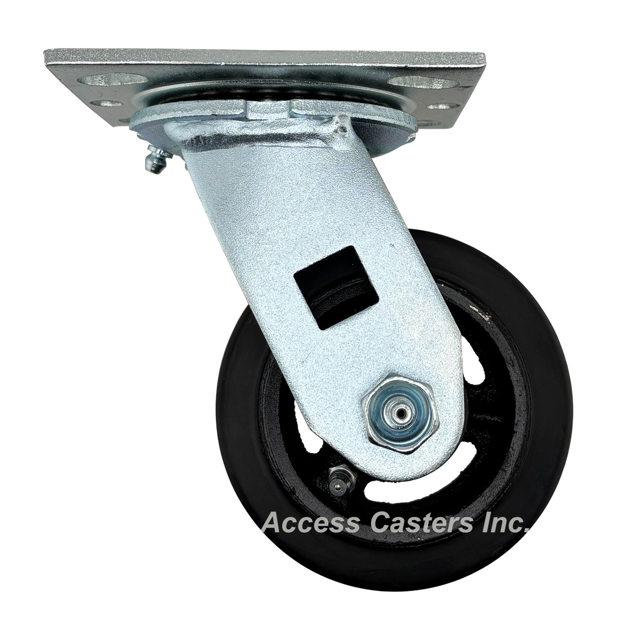 4" x 2" Swivel Caster, Mold on Rubber Wheel