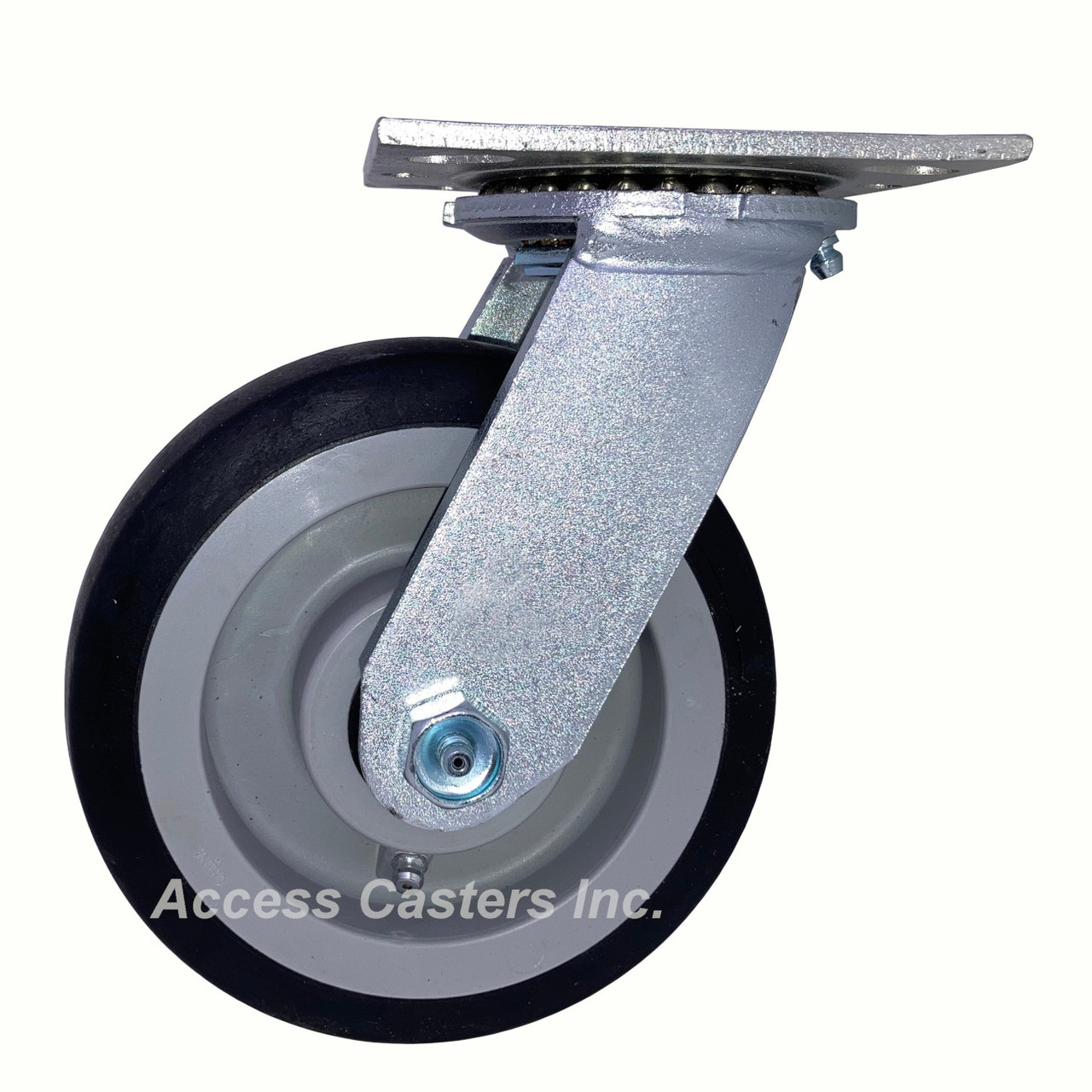 6" Swivel caster with black TPR wheel