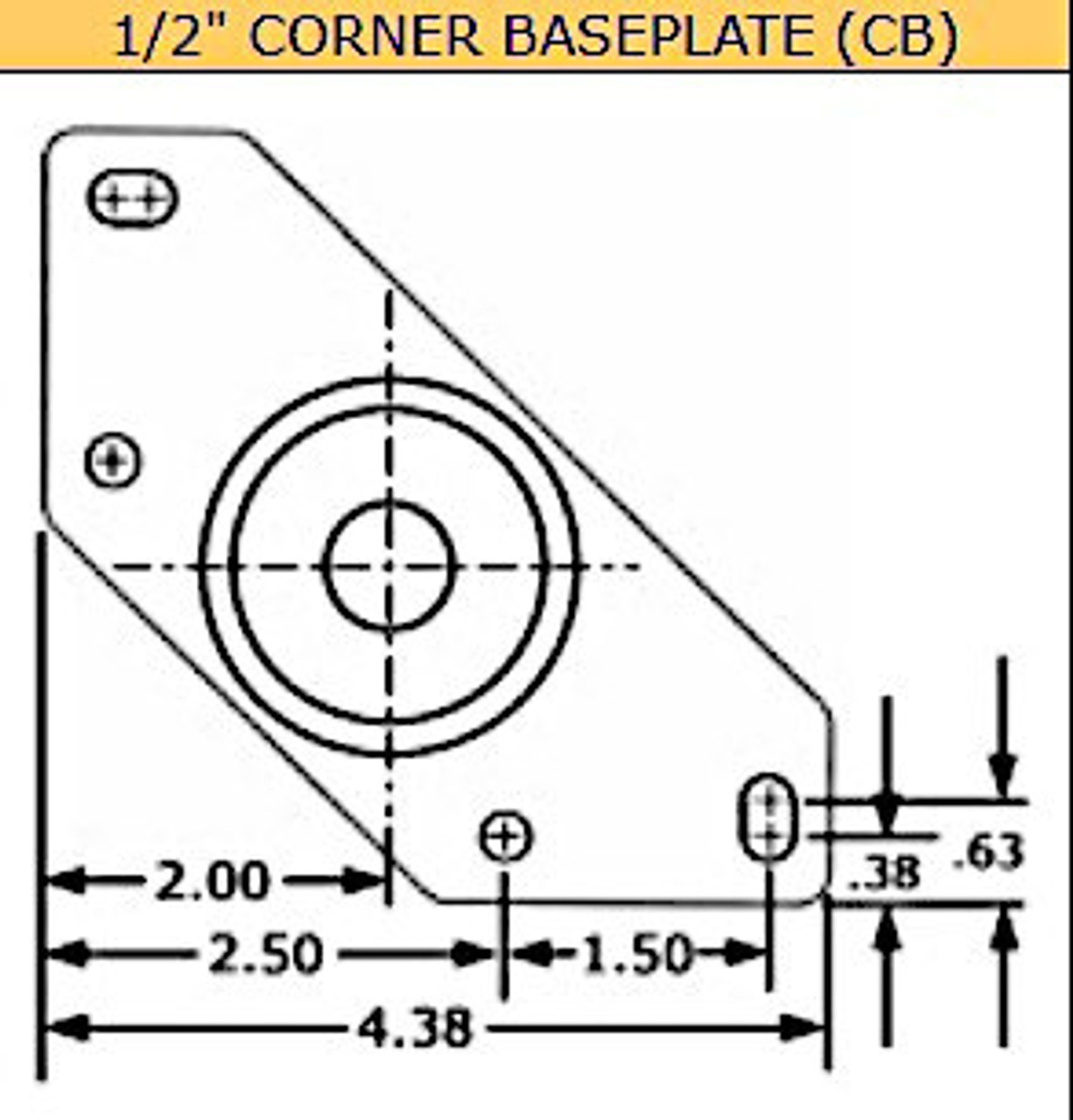 LM5013-CB-SS Corner leveling mount for 1/2-13 stem, stainless insert