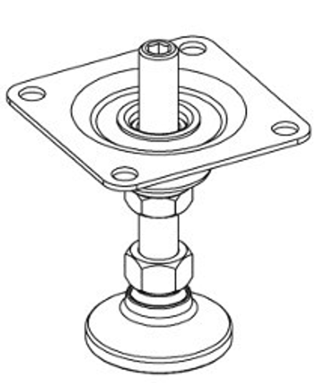 LM6311-SB-BS Square baseplate with 5/8-11 threaded brass insert