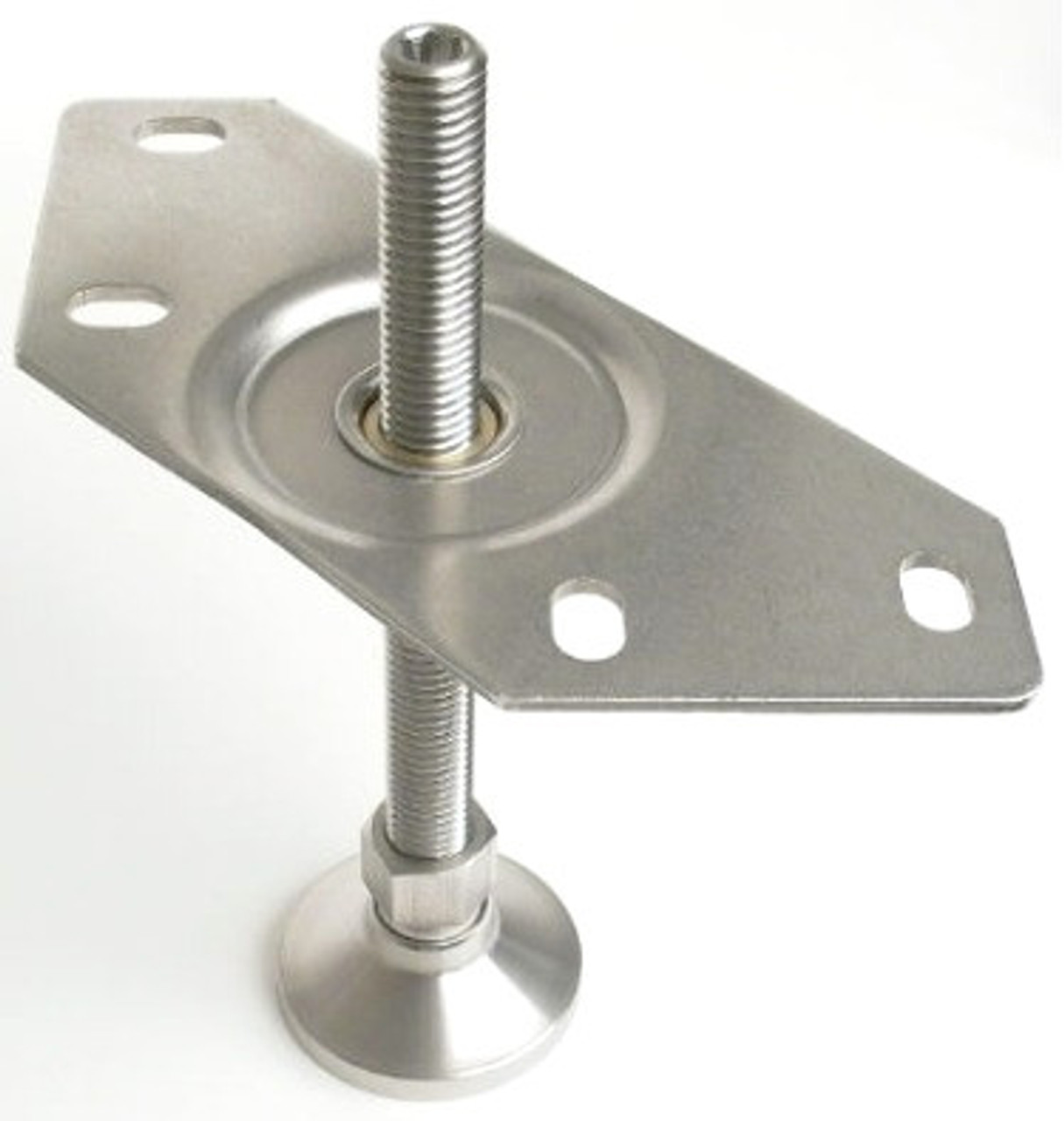 LM7510-CB-SS 3/4-10 Leveler Mount: Corner Baseplate, Stainless Insert