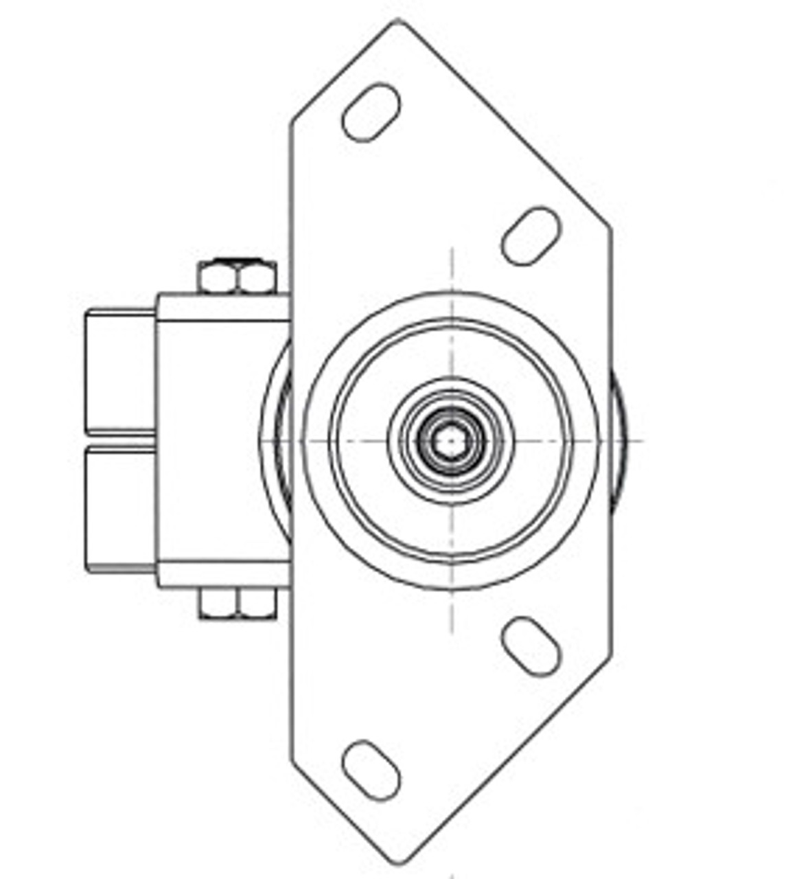 SC1030SS-CB-PXP 3" Dual Wheel Stainless Steel Swivel Caster ,  Corner Bracket