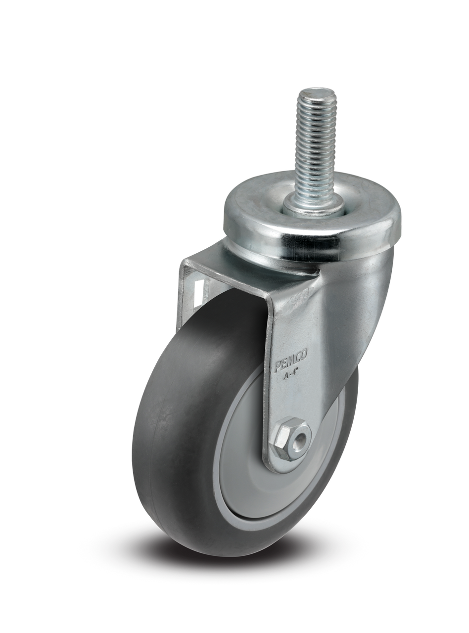 AS40T2TPR 4" Threaded Stem Caster with TPR Wheel, 275 lb. capacity