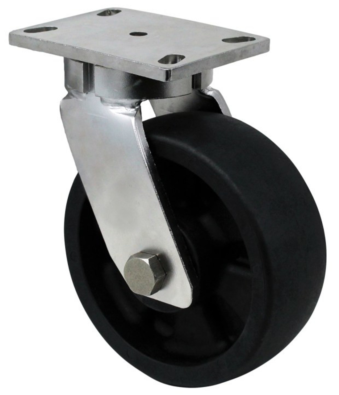 S57MA8 8 Inch Heavy Duty Stainless Steel Kingpinless Swivel Caster with High-Temperature Wheel