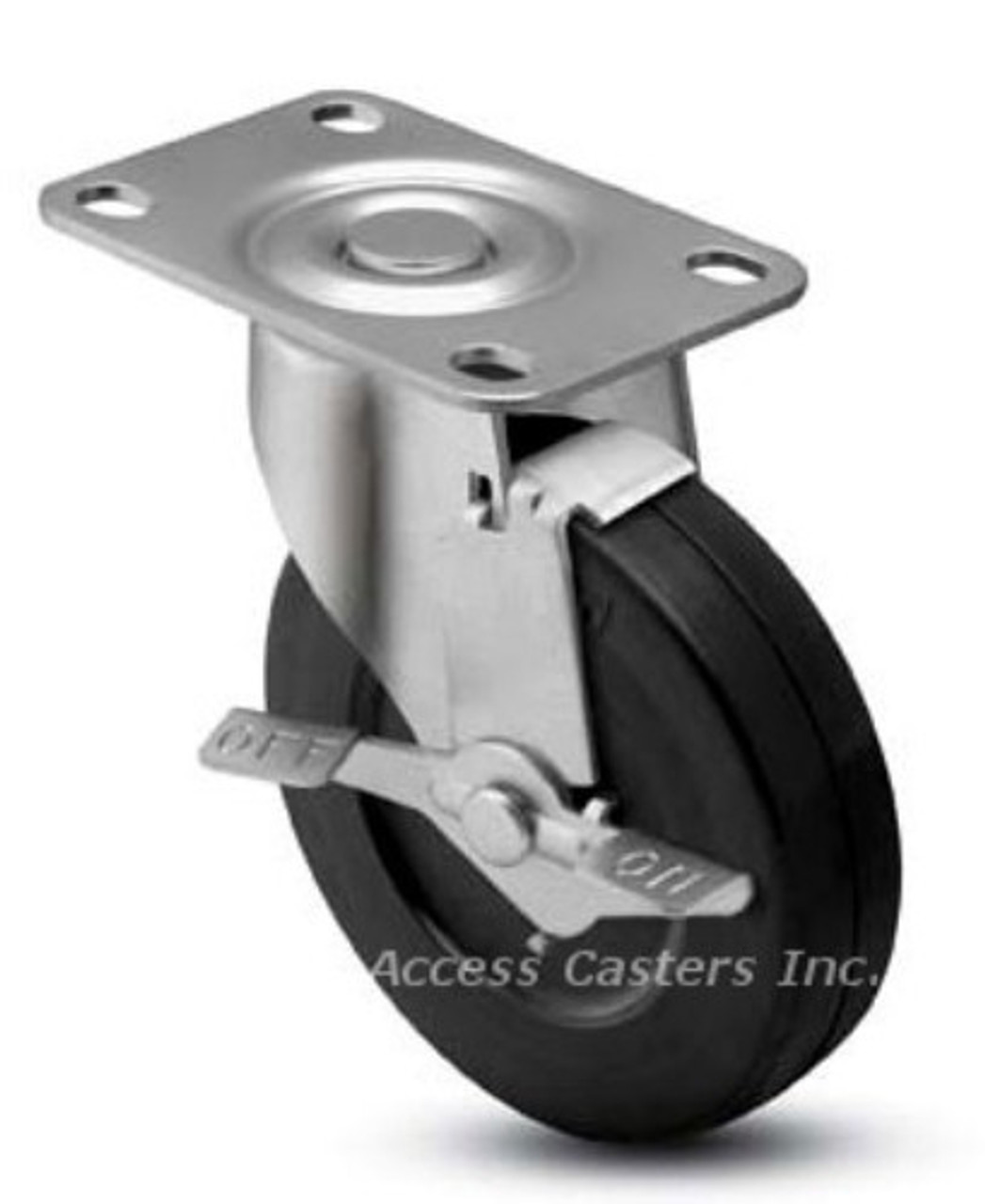 3HRERSB 3" Swivel Caster with Brake Hard Rubber Wheel
