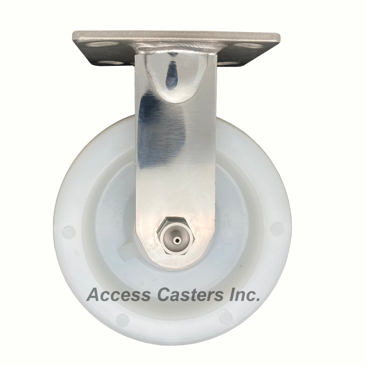 MD316NY6-R 6 Inch 316 Stainless Steel Rigid Caster with White Nylon Wheel