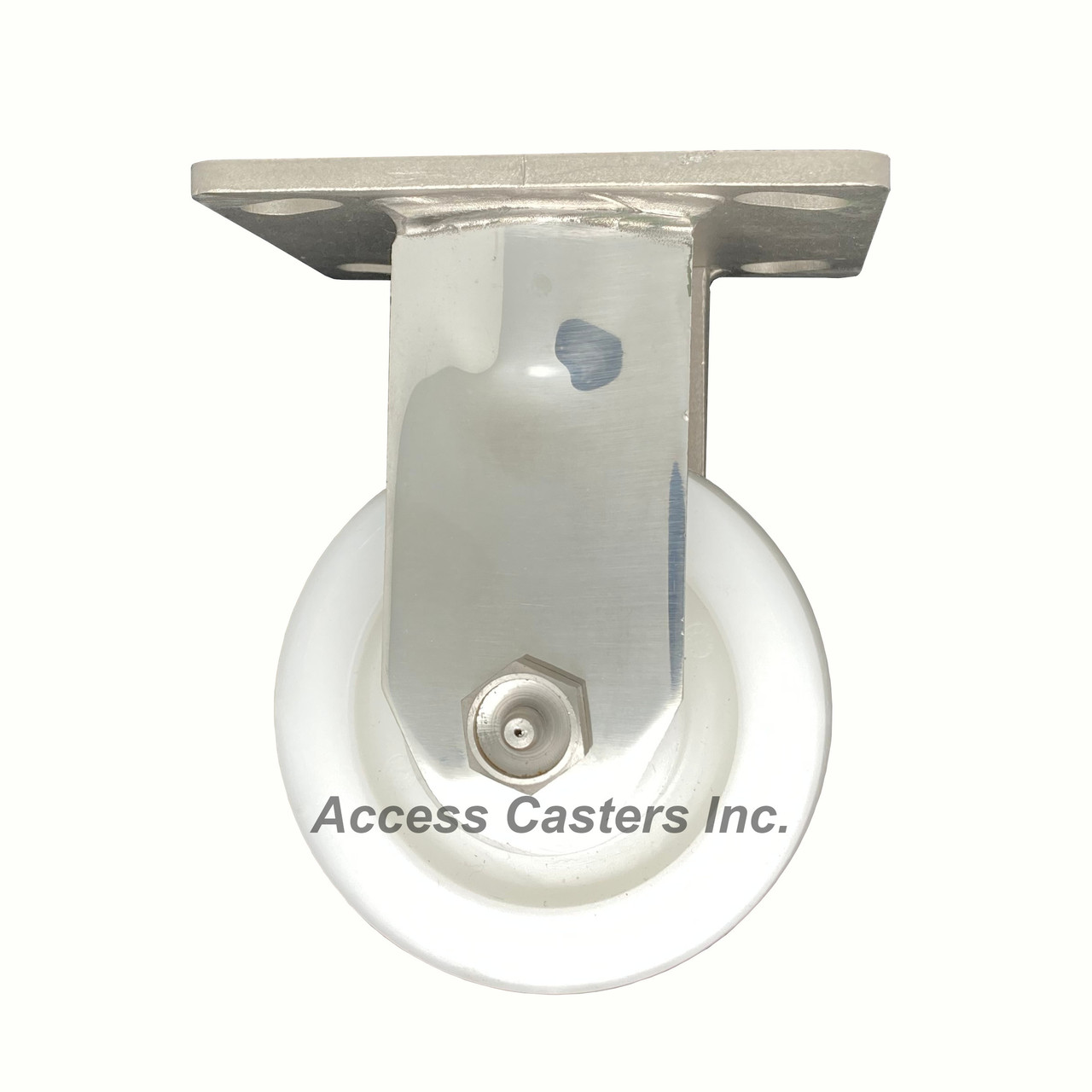 MD316NY4-R 4 Inch 316 Stainless Steel Rigid Caster with White Nylon Wheel
