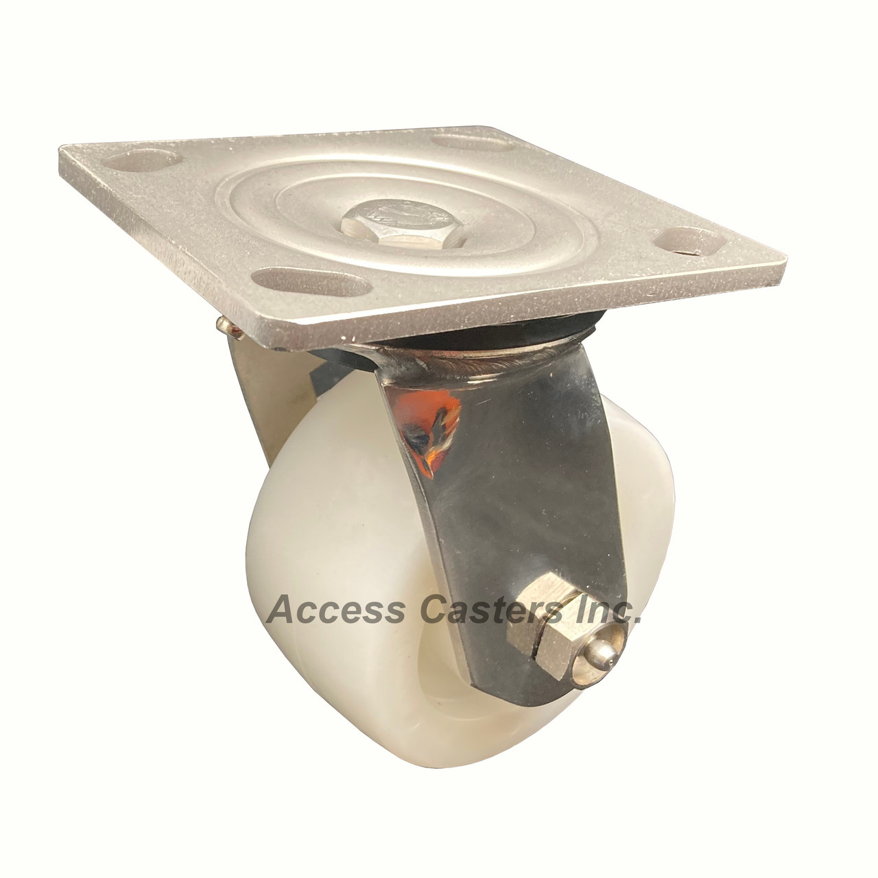 4 Inch 316 Stainless Steel Swivel Caster with White Nylon Wheel